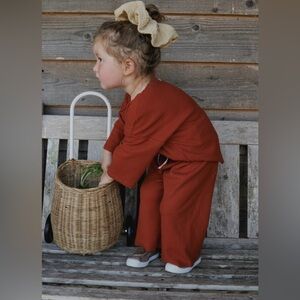 Organic Zoo Paprika Waffle Boxy Sweatshirt + Wide Leg Pants set